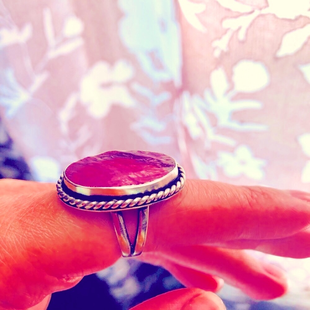 925 Sterling Silver Large Ruby Statement Ring - image 2